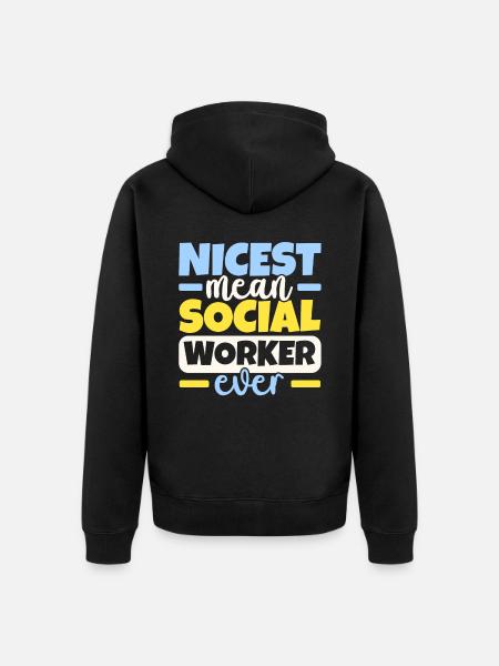 Die netteste Sozialarbeiterin aller Zeiten Job Soz - Premium økologisk unisex-hættejakke - sort