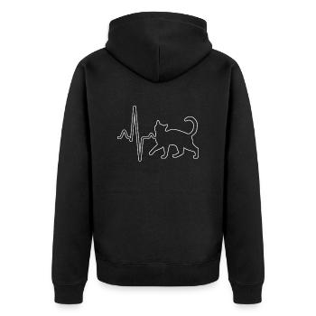 Battement de cœur de chat - Veste à capuche bio Premium Unisexe - noir - Dos - Nico (187cm)