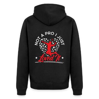 Kein Profi, ich habe es einfach geliebt Badminton-Spielertrainer - Unisex Premium Bio Zip Hoodie - Schwarz - Hinten - Nico (187cm)