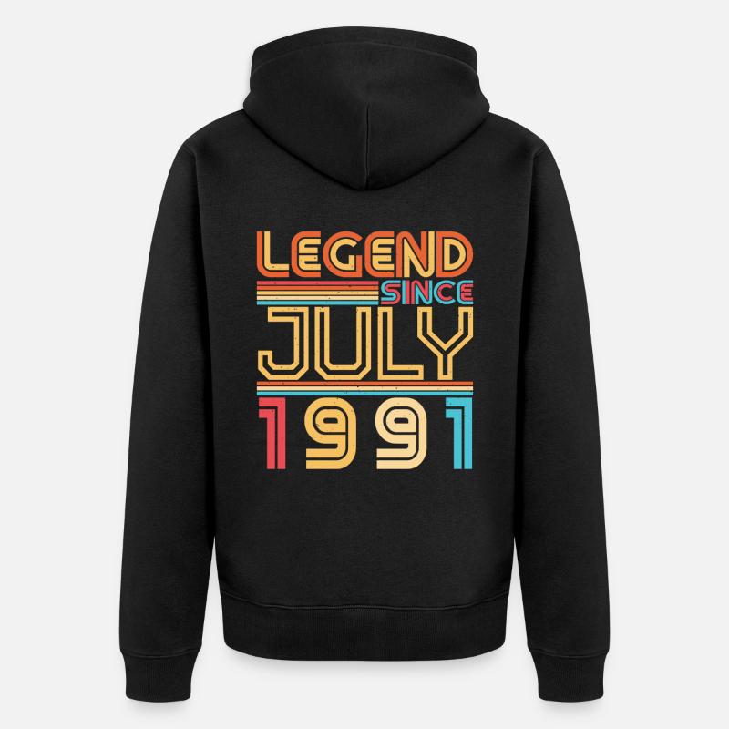 Année de construction Juillet 1991 - Veste à capuche bio Premium Unisexe - noir