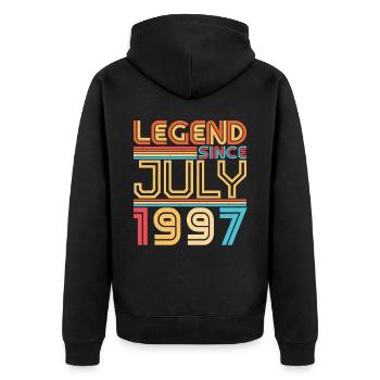 Mois de naissance Juillet 1997 - Veste à capuche bio Premium Unisexe - noir - Dos - Nico (187cm)