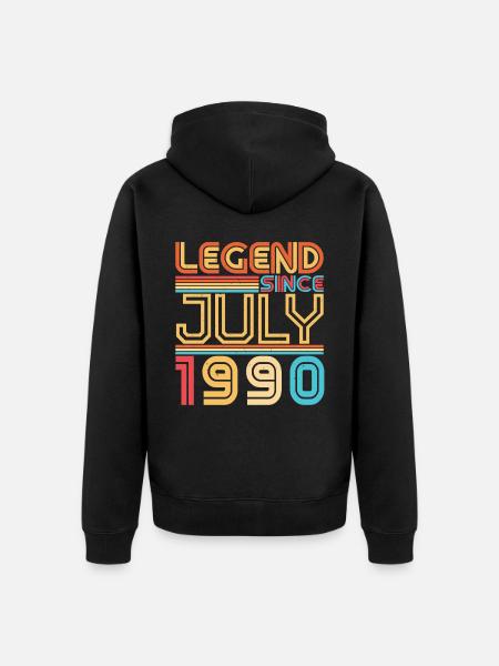 Juli 1990 Geschenkidee - Unisex Premium Bio Zip Hoodie - Schwarz