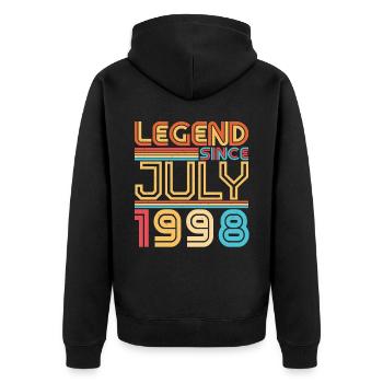 Mois de naissance Juillet 1998 - Veste à capuche bio Premium Unisexe - noir - Dos - Nico (187cm)