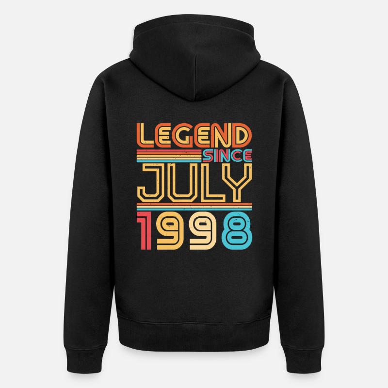 Mois de naissance Juillet 1998 - Veste à capuche bio Premium Unisexe - noir