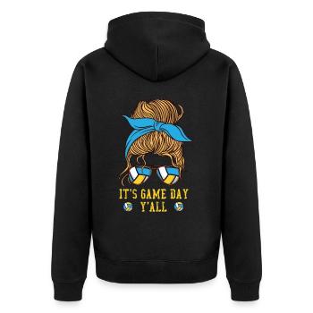 Volleyball Player Team Girl - Unisex Premium Bio Zip Hoodie - Schwarz - Hinten - Nico (187cm)