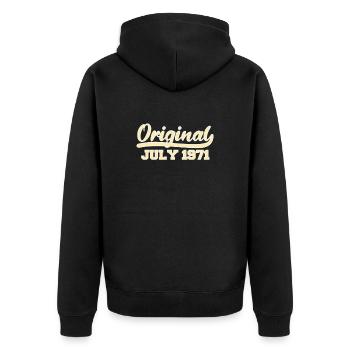 51ème anniversaire Juillet né 1971 Idée cadeau - Veste à capuche bio Premium Unisexe - noir - Dos - Nico (187cm)