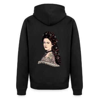Empress Elisabeth of Austria - Hipster Sissi - Unisex Premium Organic Zip Hoodie - black - Back - Nico (187cm)