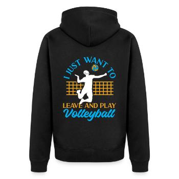 Équipe de volley-ball que je veux juste - Veste à capuche bio Premium Unisexe - noir - Dos - Nico (187cm)