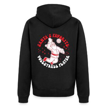 Volleyball Player Team Christmas - Unisex Premium Organic Zip Hoodie - black - Back - Nico (187cm)