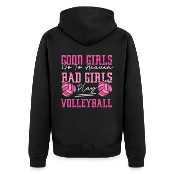 Volleyball Player Team Good Girls - Unisex Premium Bio Zip Hoodie - Schwarz - Hinten - Nico (187cm)