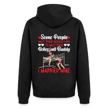 Volleyball Player Team Husband - Unisex Premium Bio Zip Hoodie - Schwarz - Hinten - Nico (187cm)