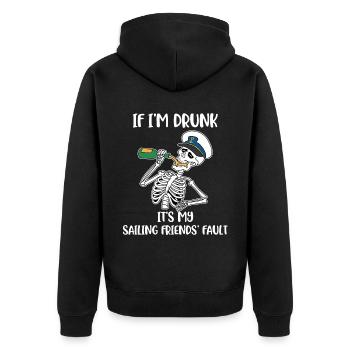 Si je suis ivre, c’est my sailing friends sailing gift - Veste à capuche bio Premium Unisexe - noir - Dos - Nico (187cm)