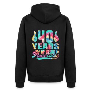 40e anniversaire ou anniversaire 40 ans d’existence - Veste à capuche bio Premium Unisexe - noir - Dos - Nico (187cm)