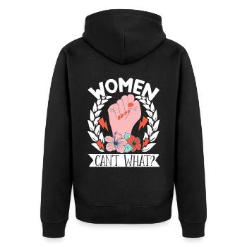 Feminist Womens Rights Female - Unisex Premium Bio Zip Hoodie - Schwarz - Hinten - Nico (187cm)