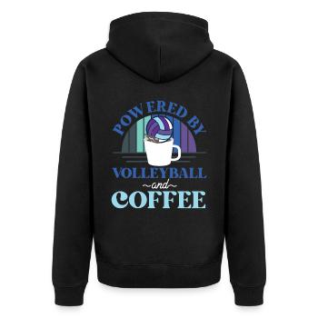 Volleyball Player Team Coffee - Unisex Premium Organic Zip Hoodie - black - Back - Nico (187cm)