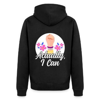 Feminist Womens Rights Female - Unisex Premium Bio Zip Hoodie - Schwarz - Hinten - Nico (187cm)