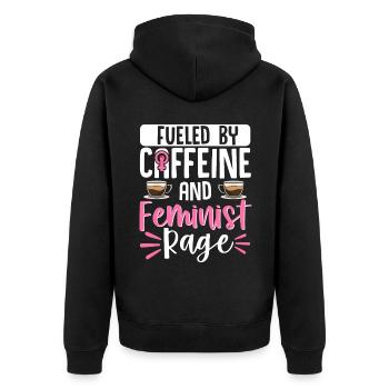 Feminist Womens Rights Female - Unisex Premium Bio Zip Hoodie - Schwarz - Hinten - Nico (187cm)