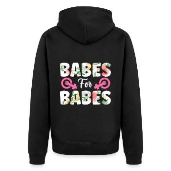 Feminist Womens Rights Female - Unisex Premium Bio Zip Hoodie - Schwarz - Hinten - Nico (187cm)