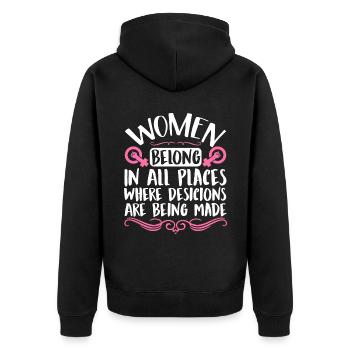 Feminist Womens Rights Female - Unisex Premium Bio Zip Hoodie - Schwarz - Hinten - Nico (187cm)