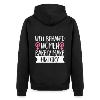 Feminist Womens Rights Female - Unisex Premium Bio Zip Hoodie - Schwarz - Hinten - Nico (187cm)