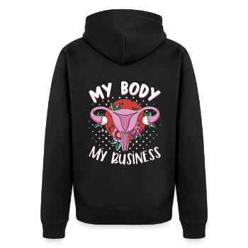 Feminist Womens Rights Female - Unisex Premium Bio Zip Hoodie - Schwarz - Hinten - Nico (187cm)