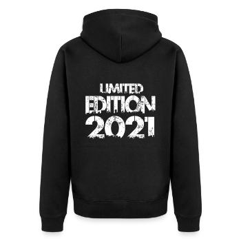 Limited Edition 2021 - Unisex Premium Bio Zip Hoodie - Schwarz - Hinten - Nico (187cm)