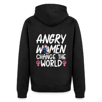 Feminist Womens Rights Female - Unisex Premium Bio Zip Hoodie - Schwarz - Hinten - Nico (187cm)