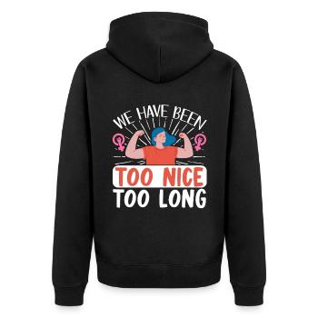 Feminist Womens Rights Female - Unisex Premium Bio Zip Hoodie - Schwarz - Hinten - Nico (187cm)