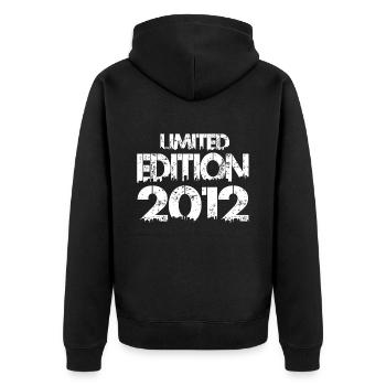 Limited Edition 2012 - Unisex Premium Bio Zip Hoodie - Schwarz - Hinten - Nico (187cm)