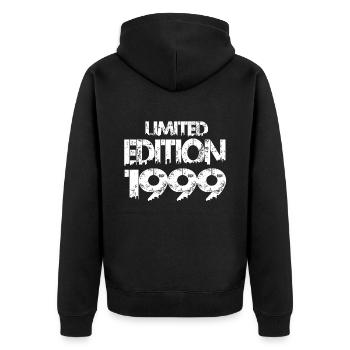 Limited Edition 1999 - Unisex Premium Bio Zip Hoodie - Schwarz - Hinten - Nico (187cm)