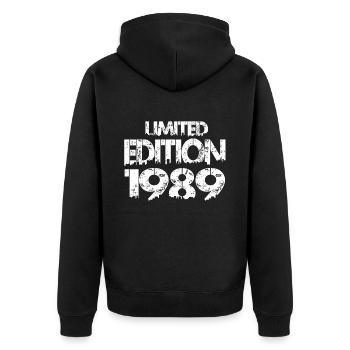 Édition limitée 1989 - Veste à capuche bio Premium Unisexe - noir - Dos - Nico (187cm)