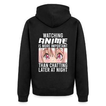 Anime Fille Manga - Veste à capuche bio Premium Unisexe - noir - Dos - Nico (187cm)