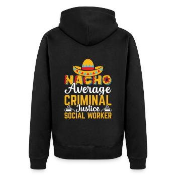 Nacho Travailleur social criminel moyen - Veste à capuche bio Premium Unisexe - noir - Dos - Nico (187cm)