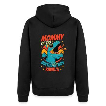 Dinosaure Maman d’Birthday Boy - Veste à capuche bio Premium Unisexe - noir - Dos - Nico (187cm)