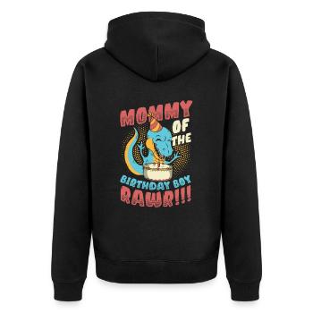 Dinosaure Maman d’Birthday Boy - Veste à capuche bio Premium Unisexe - noir - Dos - Nico (187cm)