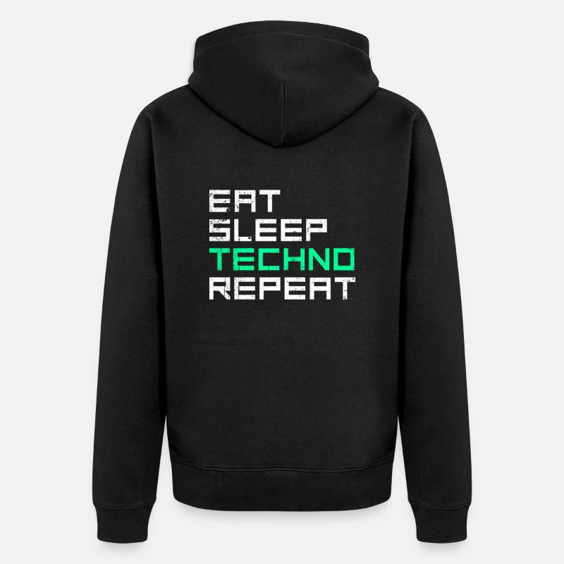 manger du sommeil techno répéter - Veste à capuche bio Premium Unisexe - noir