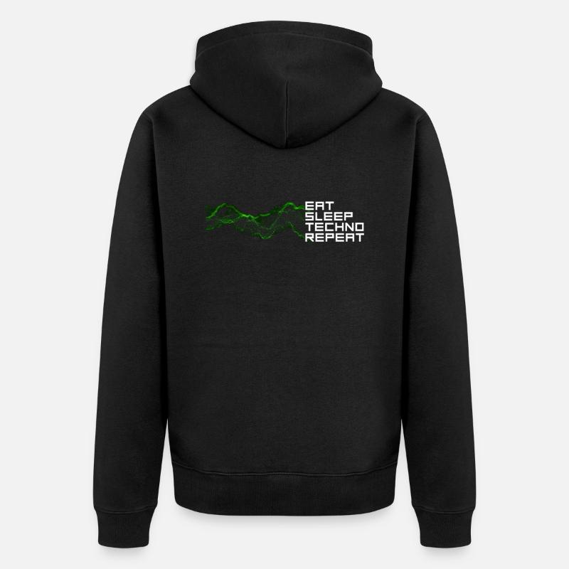 manger du sommeil techno répéter - Veste à capuche bio Premium Unisexe - noir
