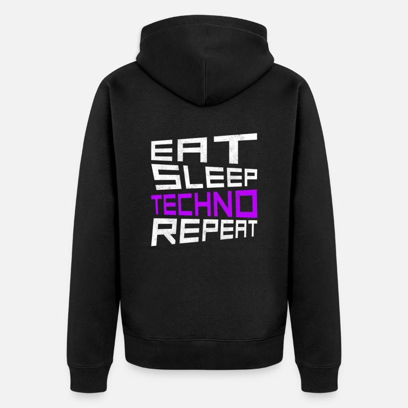 manger du sommeil techno répéter - Veste à capuche bio Premium Unisexe - noir