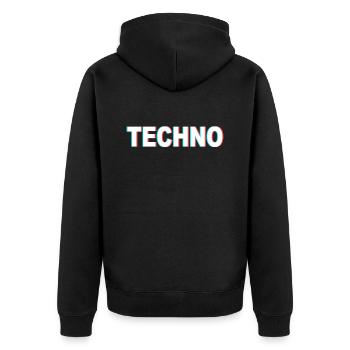 Techno - Veste à capuche bio Premium Unisexe - noir - Dos - Nico (187cm)