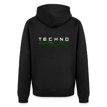 Techno - Veste à capuche bio Premium Unisexe - noir - Dos - Nico (187cm)