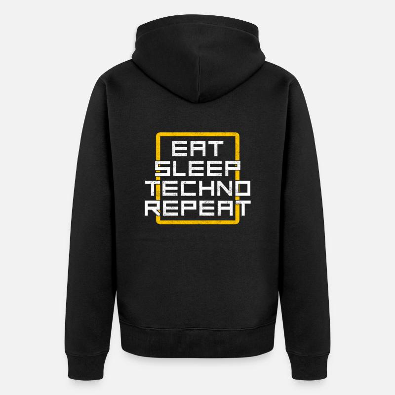 manger du sommeil techno répéter - Veste à capuche bio Premium Unisexe - noir