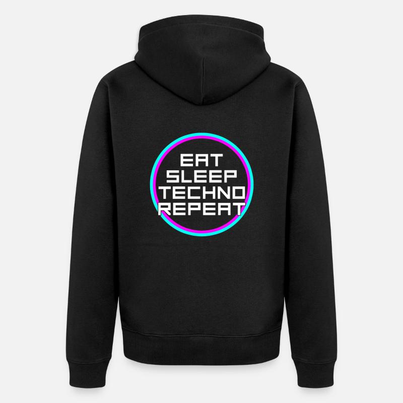 manger du sommeil techno répéter - Veste à capuche bio Premium Unisexe - noir