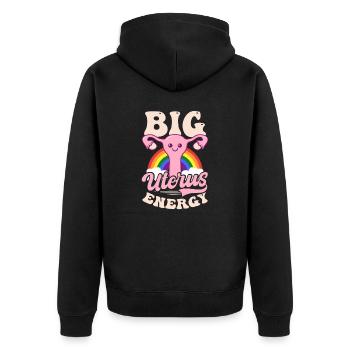 Roe v Wade Pro Choice Big Uterus Energy Rainbow - Unisex Premium Organic Zip Hoodie - black - Back - Nico (187cm)