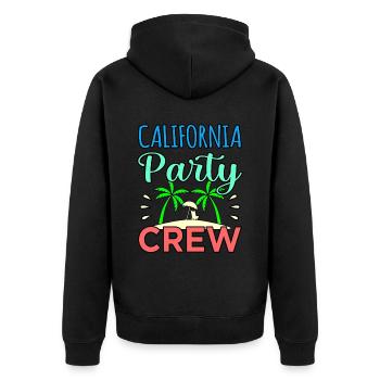 Cadeau d’équipage de fête en Californie - Veste à capuche bio Premium Unisexe - noir - Dos - Nico (187cm)