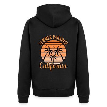 Cadeau Summer Paradise California - Veste à capuche bio Premium Unisexe - noir - Dos - Nico (187cm)