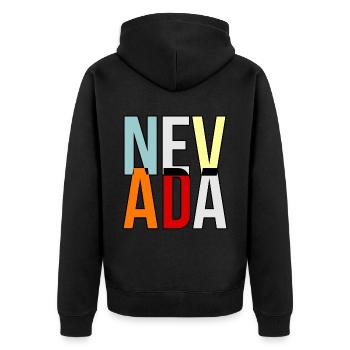 Nevada Life Gift - Unisex Premium Organic Zip Hoodie - black - Back - Nico (187cm)
