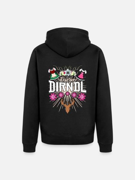Dirndl Ersatz Reserve Trachtenkleid - Unisex Premium Bio Zip Hoodie - Schwarz