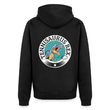 Tennisaurus Rex Paléontologue Amateurs de dinosaures - Veste à capuche bio Premium Unisexe - noir - Dos - Nico (187cm)