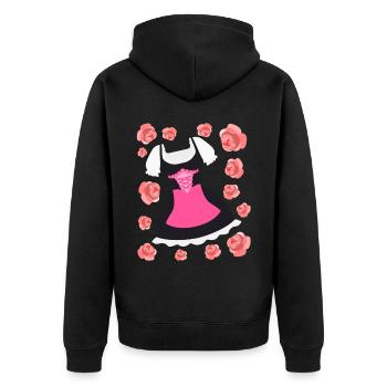 Dirndl avec fleurs Roses Costume Robe - Veste à capuche bio Premium Unisexe - noir - Dos - Nico (187cm)