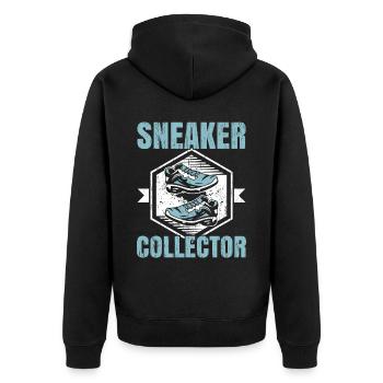 Sneaker Collector Shoe Collection Sneakerhead - Unisex Premium Organic Zip Hoodie - black - Back - Nico (187cm)